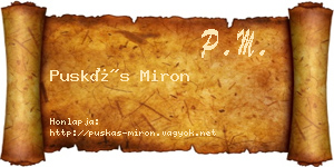 Puskás Miron névjegykártya
